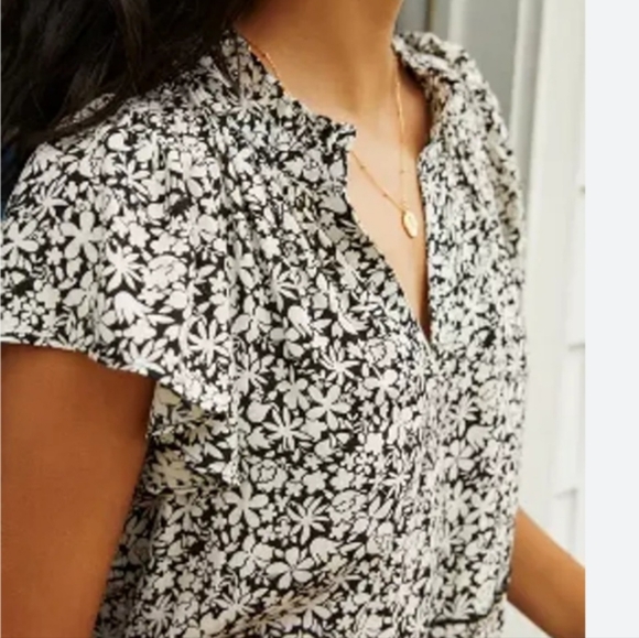 💕 Michael Kors floral blouse brown/ white  size small 💕 - Picture 1 of 7